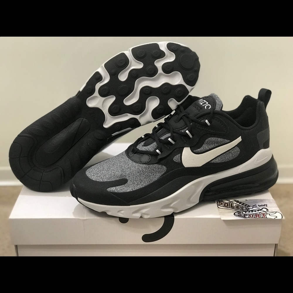 NEW Nike Air Max 270 React Black White Running 720 - Picture 4 of 7